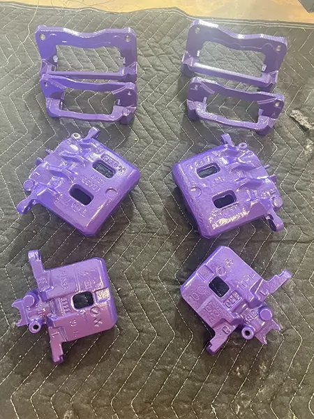 Purple calipers and brackets