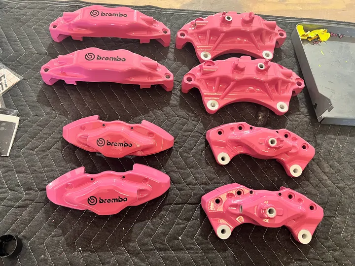 Pink Brembo calipers