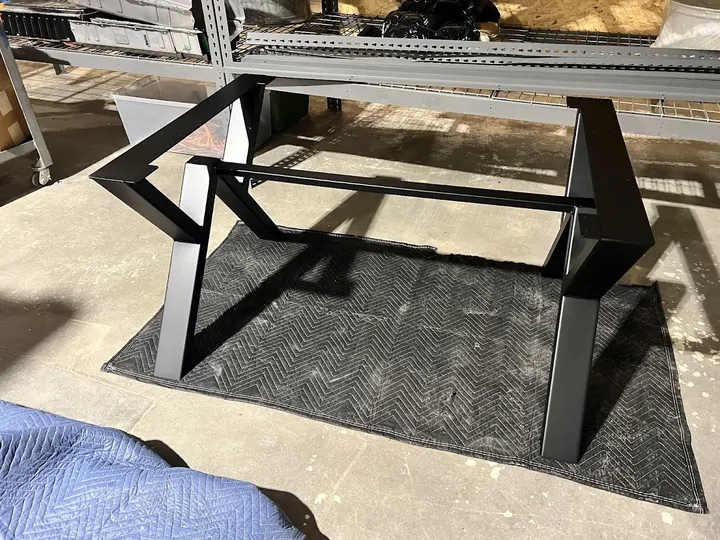 Black angular table base