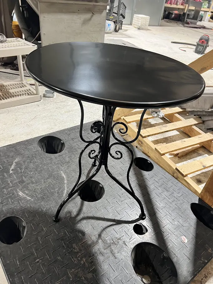 Black round bistro table