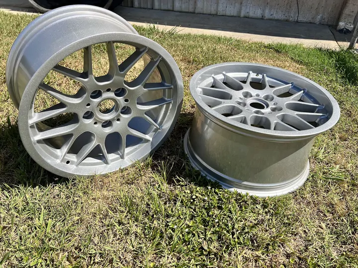 Pair of silver mesh-style wheels